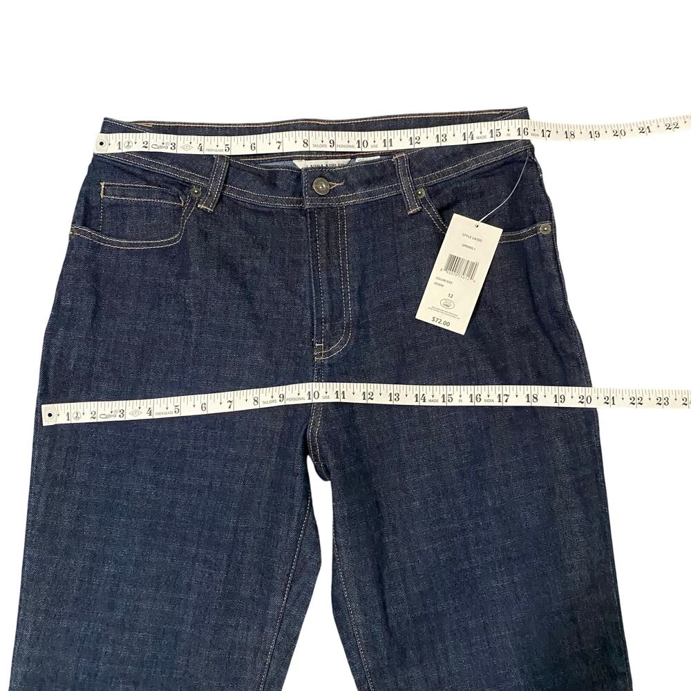 Laura Ashley Womens Straight Leg Dark Wash Jeans Size 12 NWT Classic Denim - Picture 3 of 9